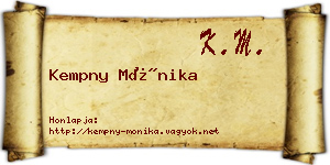 Kempny Mónika névjegykártya